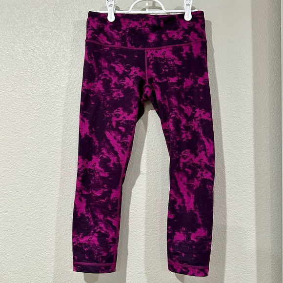 Lululemon Wunder Under Crop Leggings Tye Dye Size 6 - Picture 1 of 8